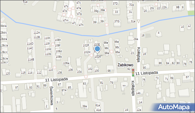 Luboń, 11 Listopada, 102A, mapa Luboń