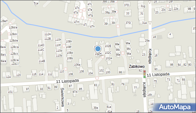 Luboń, 11 Listopada, 102I, mapa Luboń