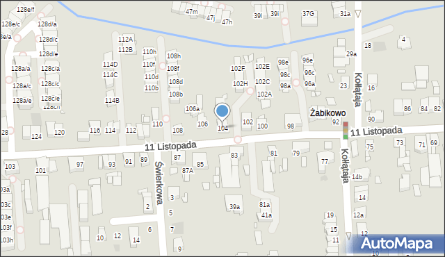Luboń, 11 Listopada, 104, mapa Luboń