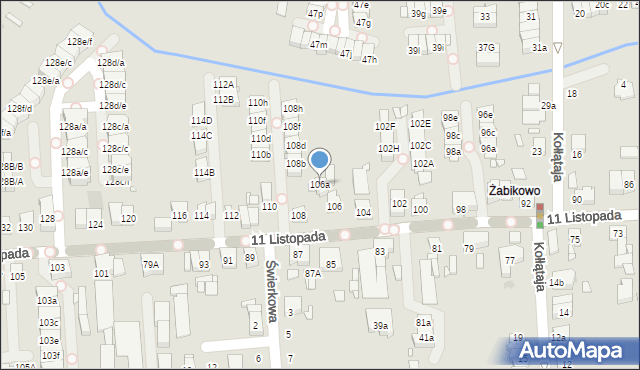 Luboń, 11 Listopada, 106a, mapa Luboń