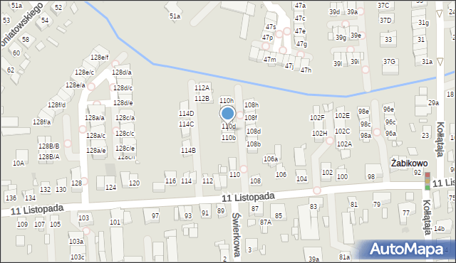 Luboń, 11 Listopada, 110c, mapa Luboń