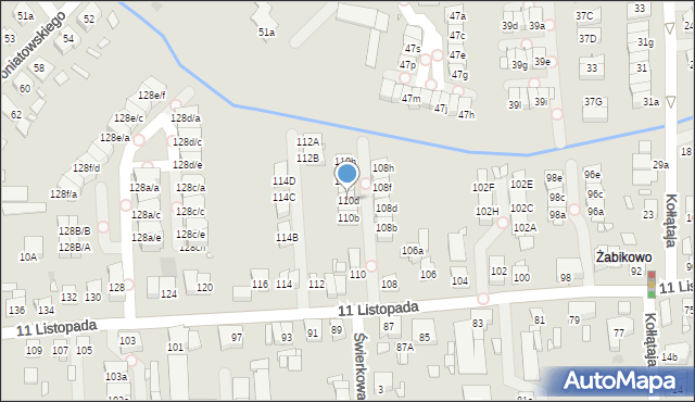 Luboń, 11 Listopada, 110d, mapa Luboń