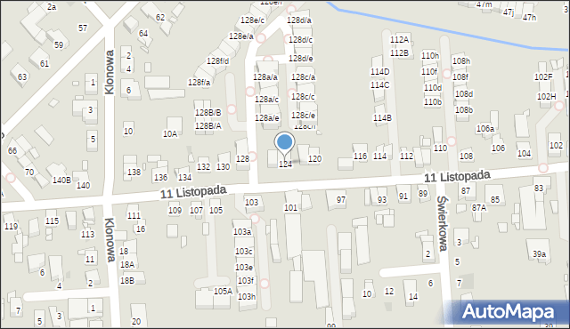 Luboń, 11 Listopada, 124, mapa Luboń