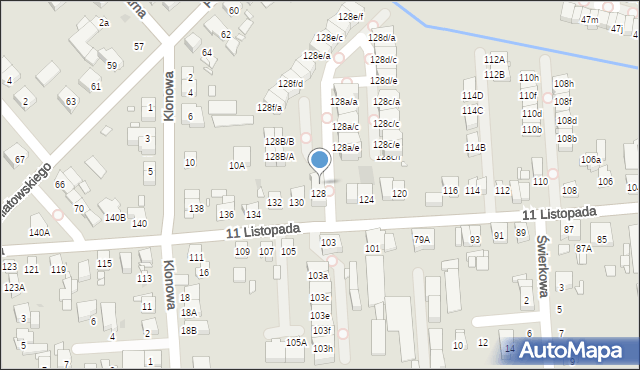 Luboń, 11 Listopada, 128a, mapa Luboń