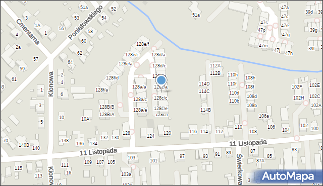 Luboń, 11 Listopada, 128c/b, mapa Luboń