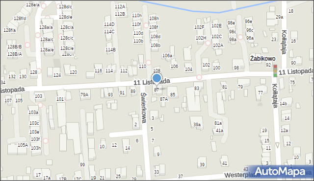 Luboń, 11 Listopada, 87, mapa Luboń