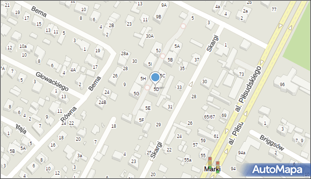 Marki, 11 Listopada, 5D, mapa Marki