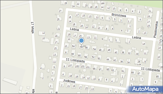 Mogilno, 11 Listopada, 62, mapa Mogilno