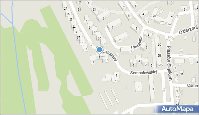 Mysłowice, 11 Listopada, 9, mapa Mysłowice