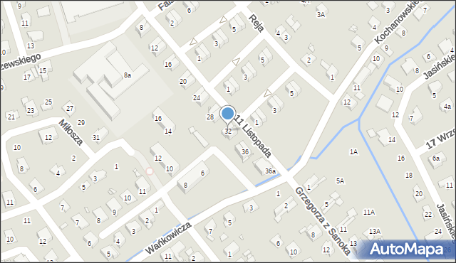 Nysa, 11 Listopada, 32, mapa Nysy