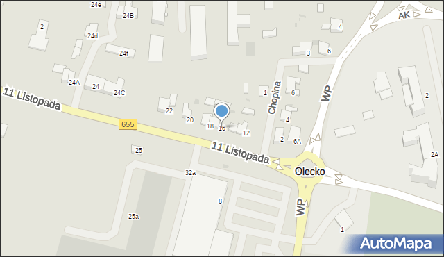 Olecko, 11 Listopada, 16, mapa Olecko