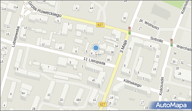 Ostrów Mazowiecka, 11 Listopada, 2, mapa Ostrów Mazowiecka