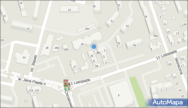 Ostrowiec Świętokrzyski, 11 Listopada, 3f, mapa Ostrowiec Świętokrzyski