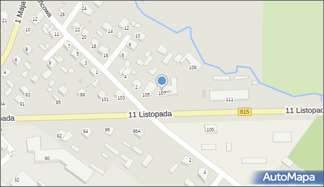 Parczew, 11 Listopada, 107, mapa Parczew