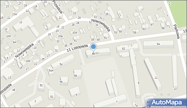 Parczew, 11 Listopada, 60, mapa Parczew