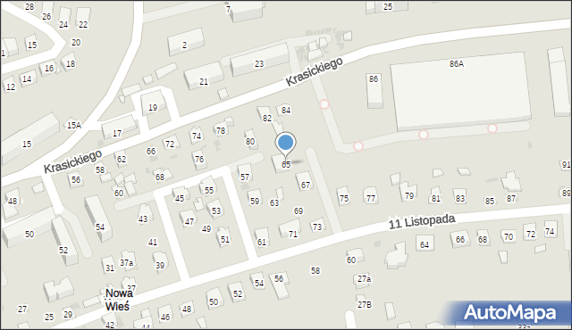 Przeworsk, 11 Listopada, 65, mapa Przeworsk