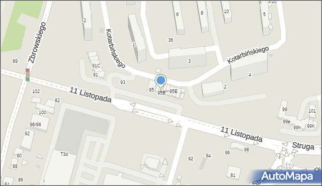 Radom, 11 Listopada, 95B, mapa Radomia