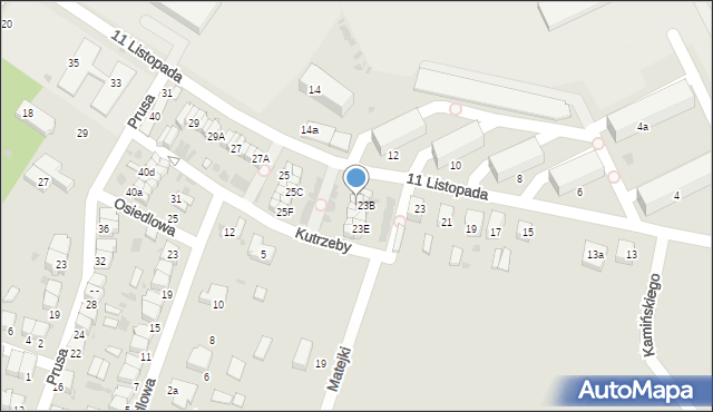 Radomsko, 11 Listopada, 23H, mapa Radomsko