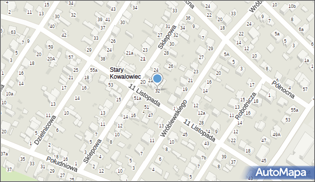 Radomsko, 11 Listopada, 32, mapa Radomsko