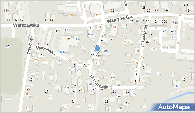 Radzyń Podlaski, 11 Listopada, 34, mapa Radzyń Podlaski