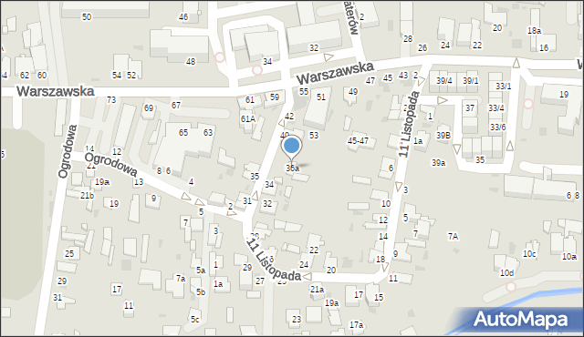 Radzyń Podlaski, 11 Listopada, 36a, mapa Radzyń Podlaski