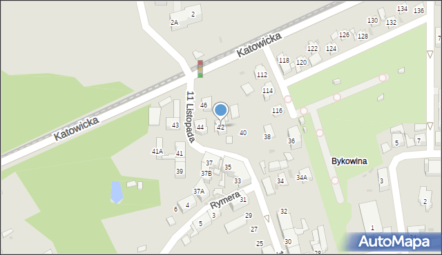Ruda Śląska, 11 Listopada, 42, mapa Rudy Śląskiej