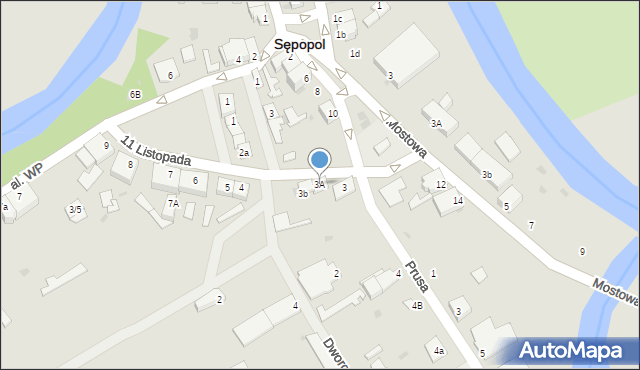Sępopol, 11 Listopada, 3A, mapa Sępopol