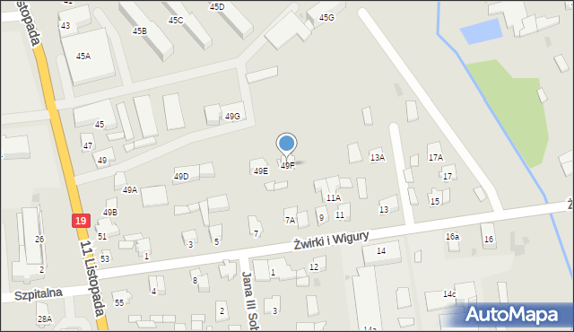 Siemiatycze, 11 Listopada, 49F, mapa Siemiatycze