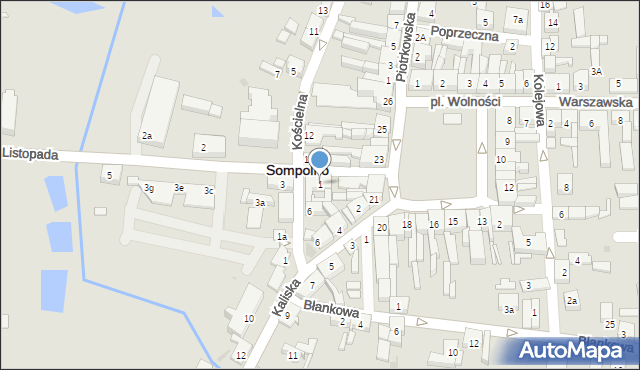 Sompolno, 11 Listopada, 1, mapa Sompolno