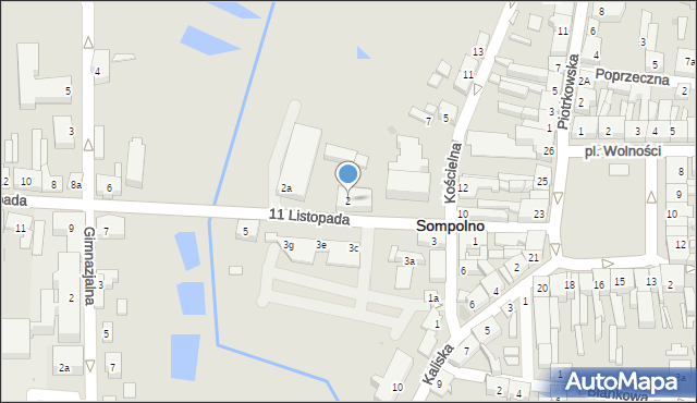 Sompolno, 11 Listopada, 2, mapa Sompolno