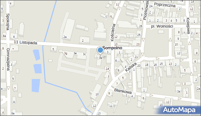 Sompolno, 11 Listopada, 3a, mapa Sompolno