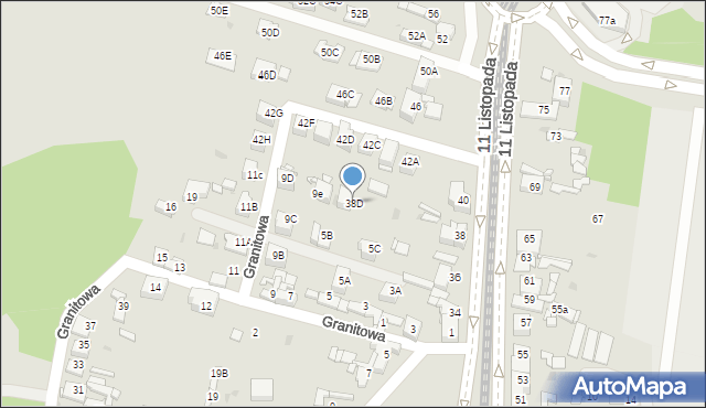 Sosnowiec, 11 Listopada, 38D, mapa Sosnowca