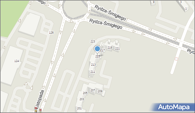 Sosnowiec, 11 Listopada, 215, mapa Sosnowca