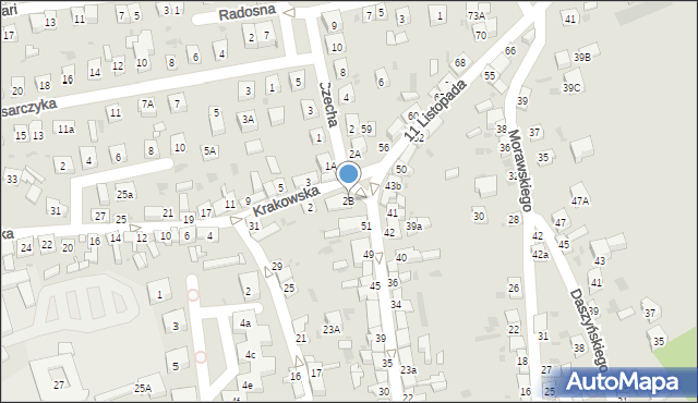 Stary Sącz, 11 Listopada, 2B, mapa Stary Sącz