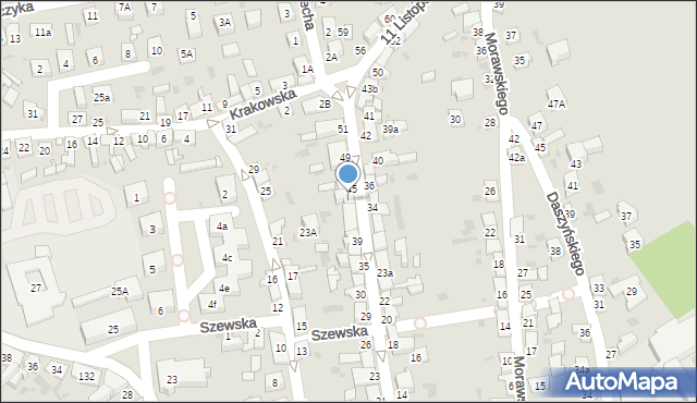 Stary Sącz, 11 Listopada, 42, mapa Stary Sącz