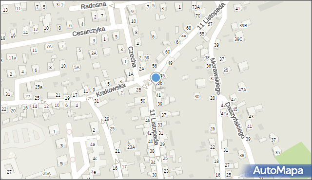 Stary Sącz, 11 Listopada, 43, mapa Stary Sącz