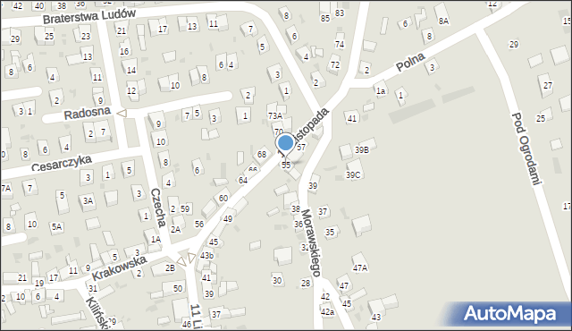 Stary Sącz, 11 Listopada, 55, mapa Stary Sącz