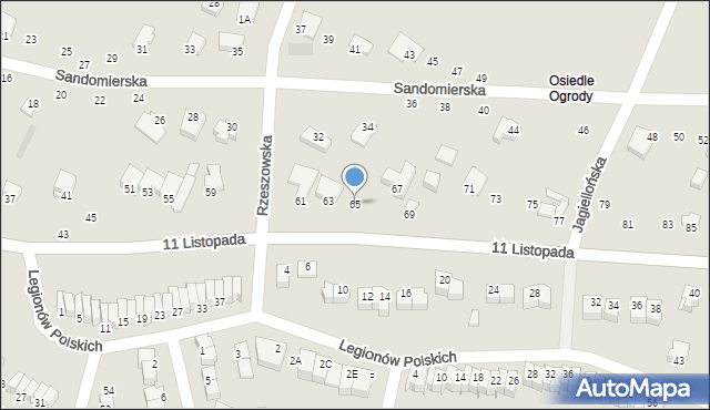 Staszów, 11 Listopada, 65, mapa Staszów