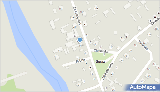 Suraż, 11 Listopada, 9, mapa Suraż