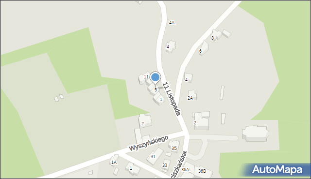 Szklarska Poręba, 11 Listopada, 5, mapa Szklarska Poręba