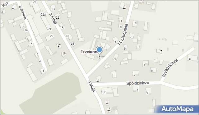 Trzcianne, 11 Listopada, 2, mapa Trzcianne