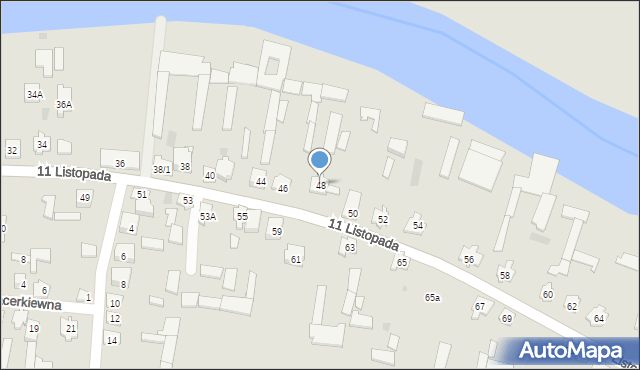 Tykocin, 11 Listopada, 48, mapa Tykocin