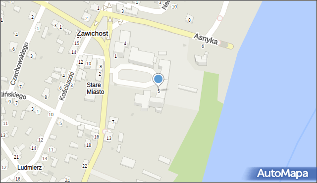 Zawichost, 11 Listopada, 5, mapa Zawichost