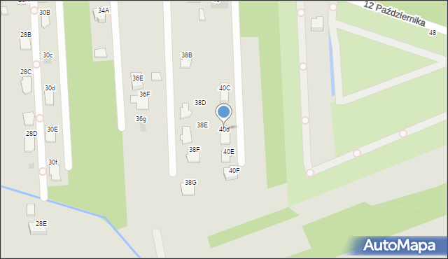 Tarnobrzeg, 12 Października, 40d, mapa Tarnobrzegu