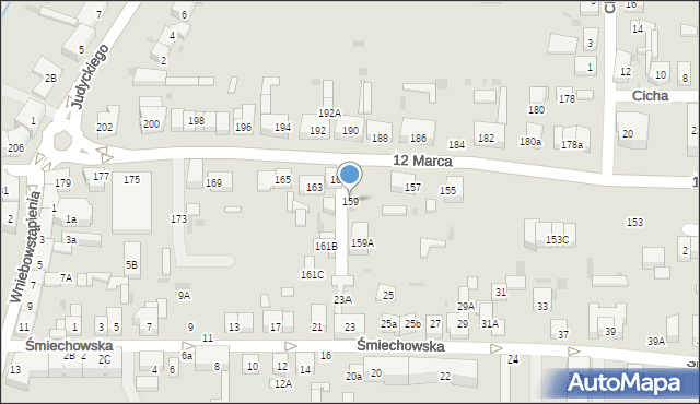 Wejherowo, 12 Marca, 159, mapa Wejherowo