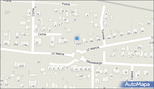 Wejherowo, 12 Marca, 172, mapa Wejherowo