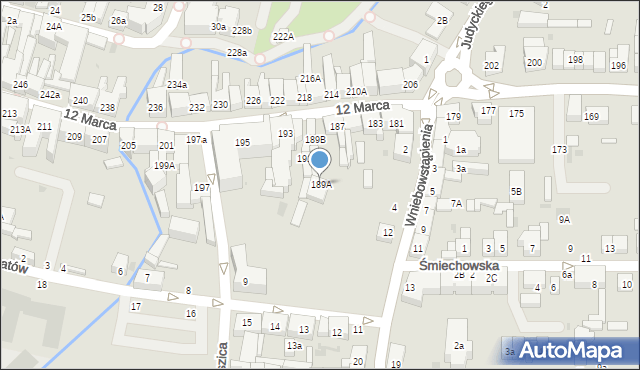 Wejherowo, 12 Marca, 189A, mapa Wejherowo