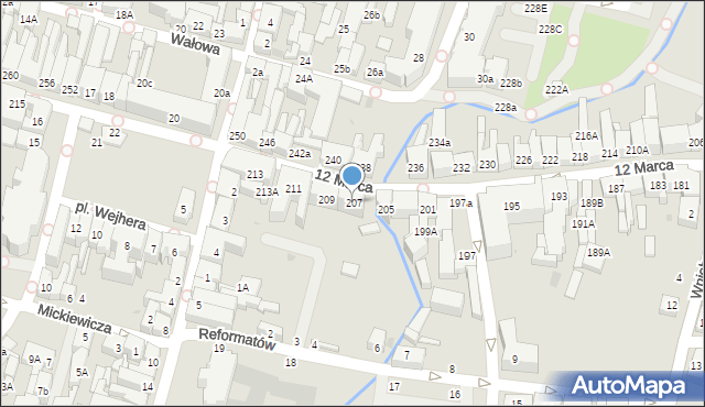 Wejherowo, 12 Marca, 207, mapa Wejherowo