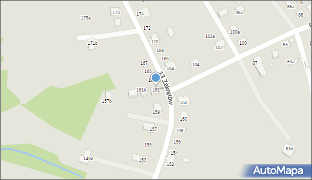 Bielsko-Biała, 13 Zakrętów, 161, mapa Bielsko-Białej