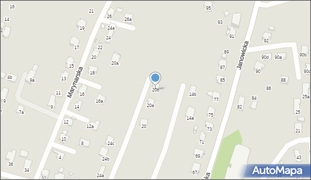 Bielsko-Biała, 13 Zakrętów, 20b, mapa Bielsko-Białej